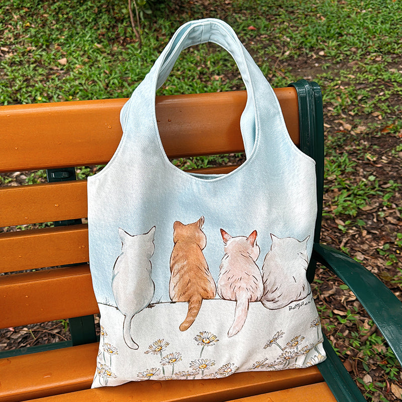 new/花路包-曬太陽/絨布/單肩/慵懶/水桶/托特包 - YU'S WORLD STORE|小玉的貼貼世界