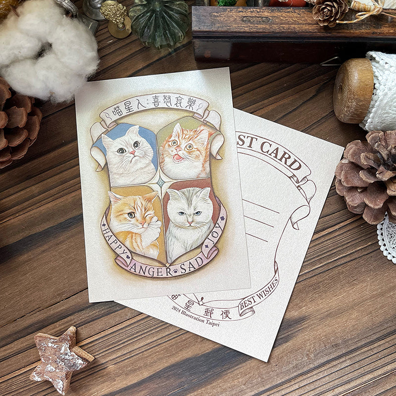 yusworld Cat Star Postcard