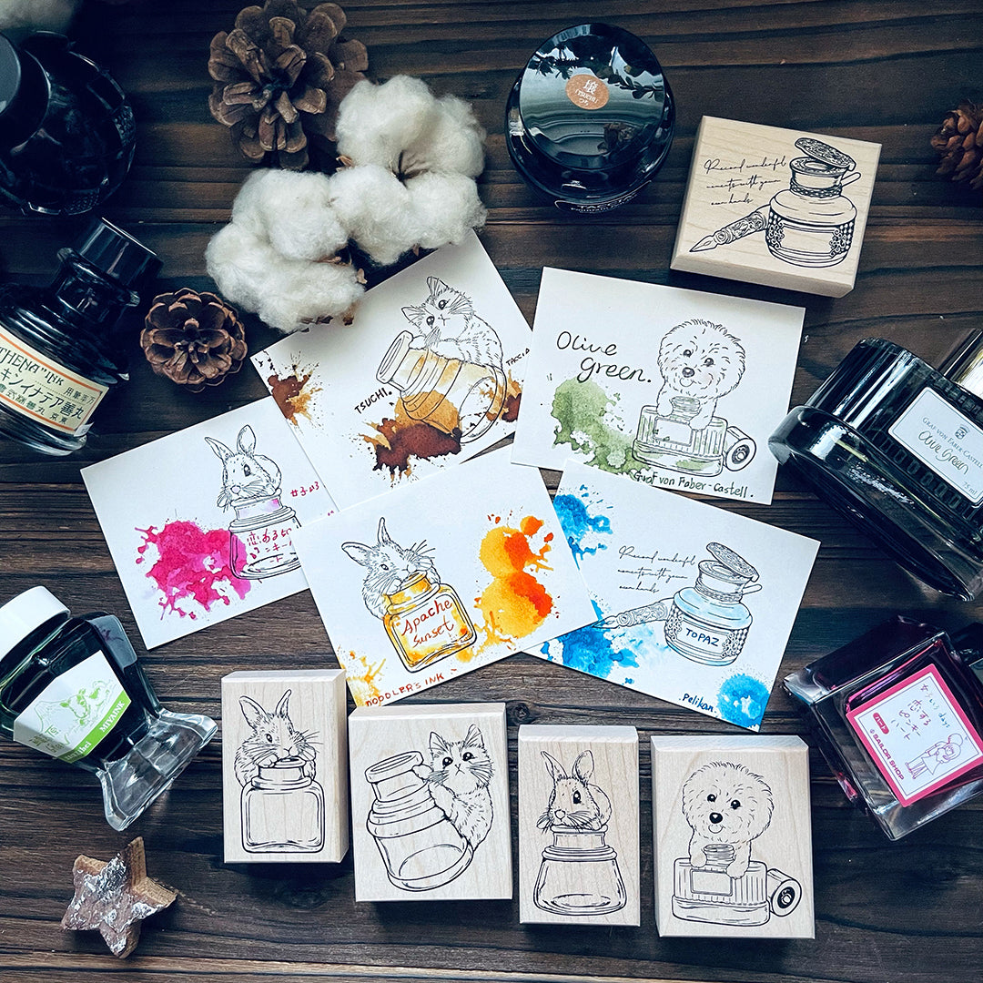 yusworld_no.185 Sweet kitten bottle stamp-Meow