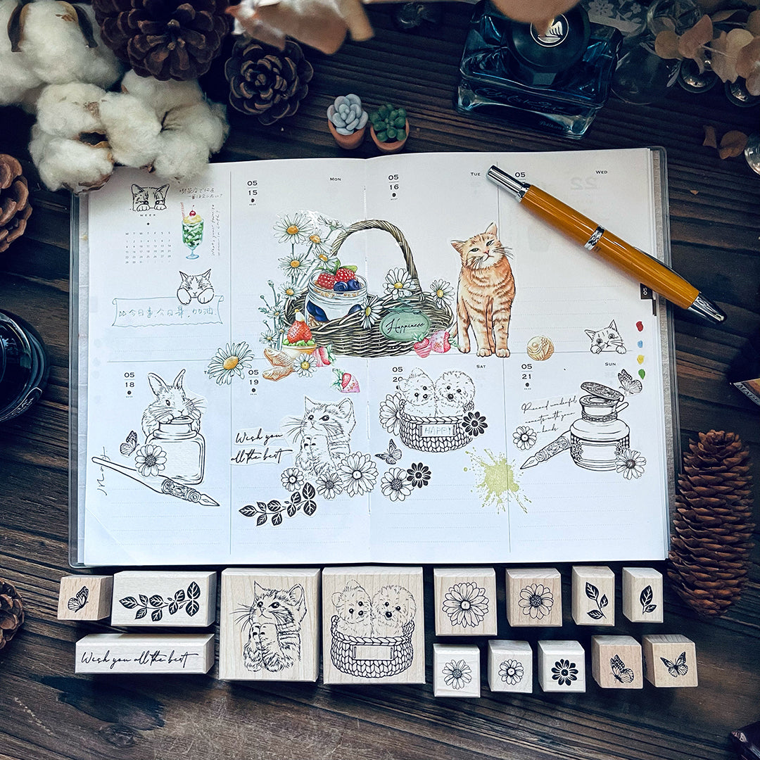 yusworld_no.183 Sweet puppy stamp-do do and friend