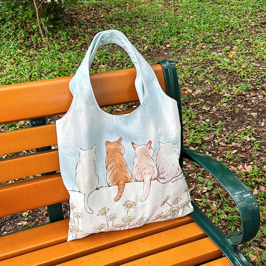 new/花路包-曬太陽/絨布/單肩/慵懶/水桶/托特包 - YU'S WORLD STORE|小玉的貼貼世界