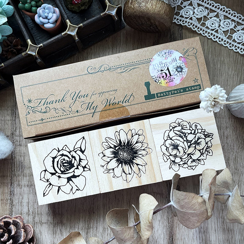 yusworld no 49-51 spring flowers stamps set