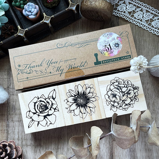 yusworld no 49-51 spring flowers stamps set