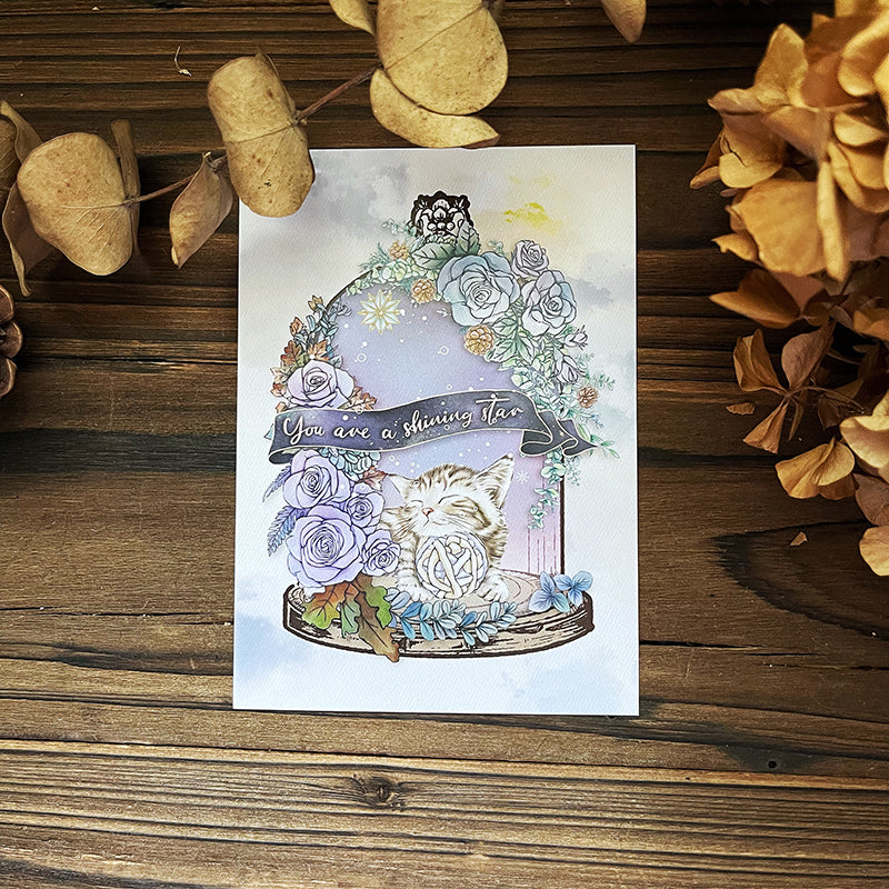 貓咪的祕密花園祝福卡/明信片 - YU'S WORLD STORE|小玉的貼貼世界