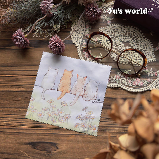 new / 花路貓-曬太陽 眼鏡布 - YU'S WORLD STORE|小玉的貼貼世界