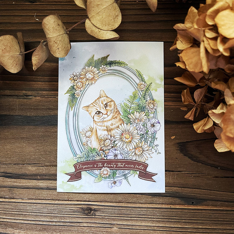 貓咪的祕密花園祝福卡/明信片 - YU'S WORLD STORE|小玉的貼貼世界