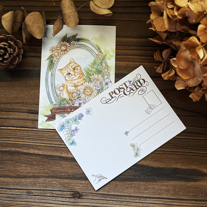 貓咪的祕密花園祝福卡/明信片 - YU'S WORLD STORE|小玉的貼貼世界