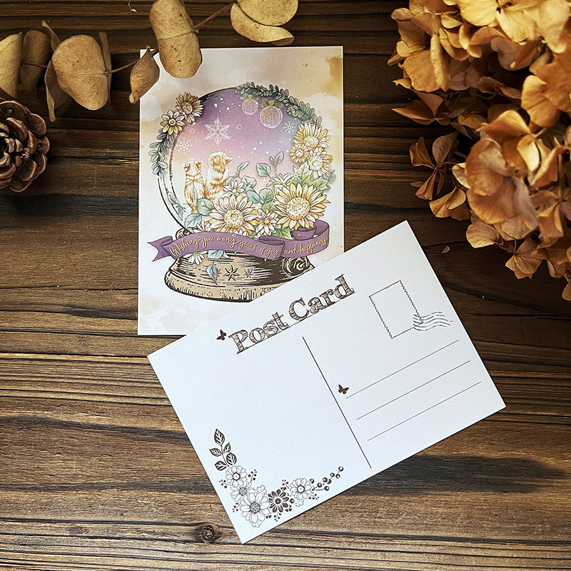貓咪的祕密花園祝福卡/明信片 - YU'S WORLD STORE|小玉的貼貼世界