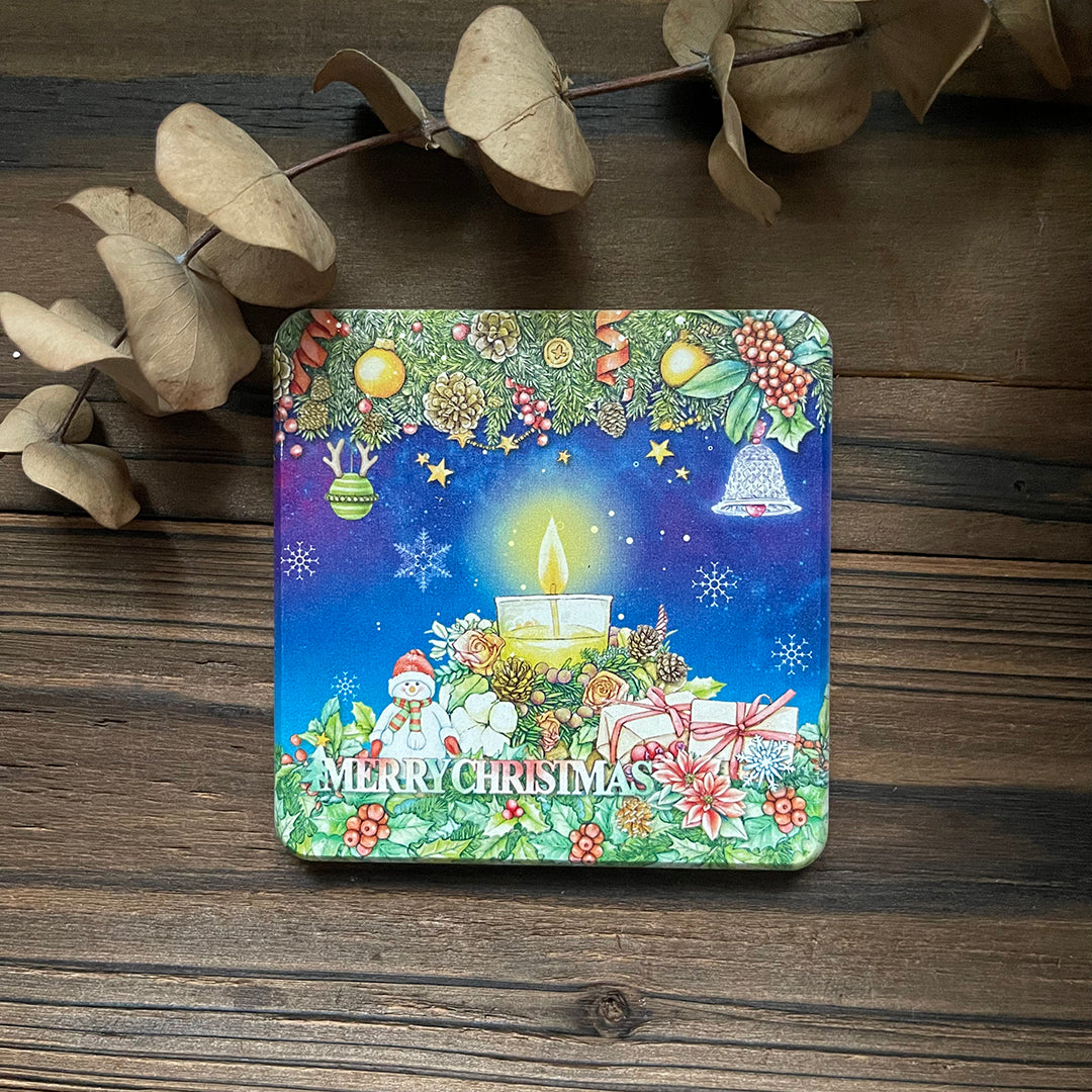 聖誕燭光 法鬥 喵咪 / 陶瓷 :: 珪藻土吸水杯墊 / 交換禮物 - YU'S WORLD STORE|小玉的貼貼世界