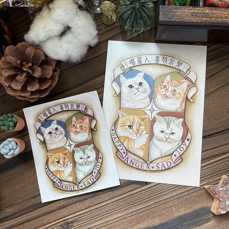 yusworld Cat Star Postcard