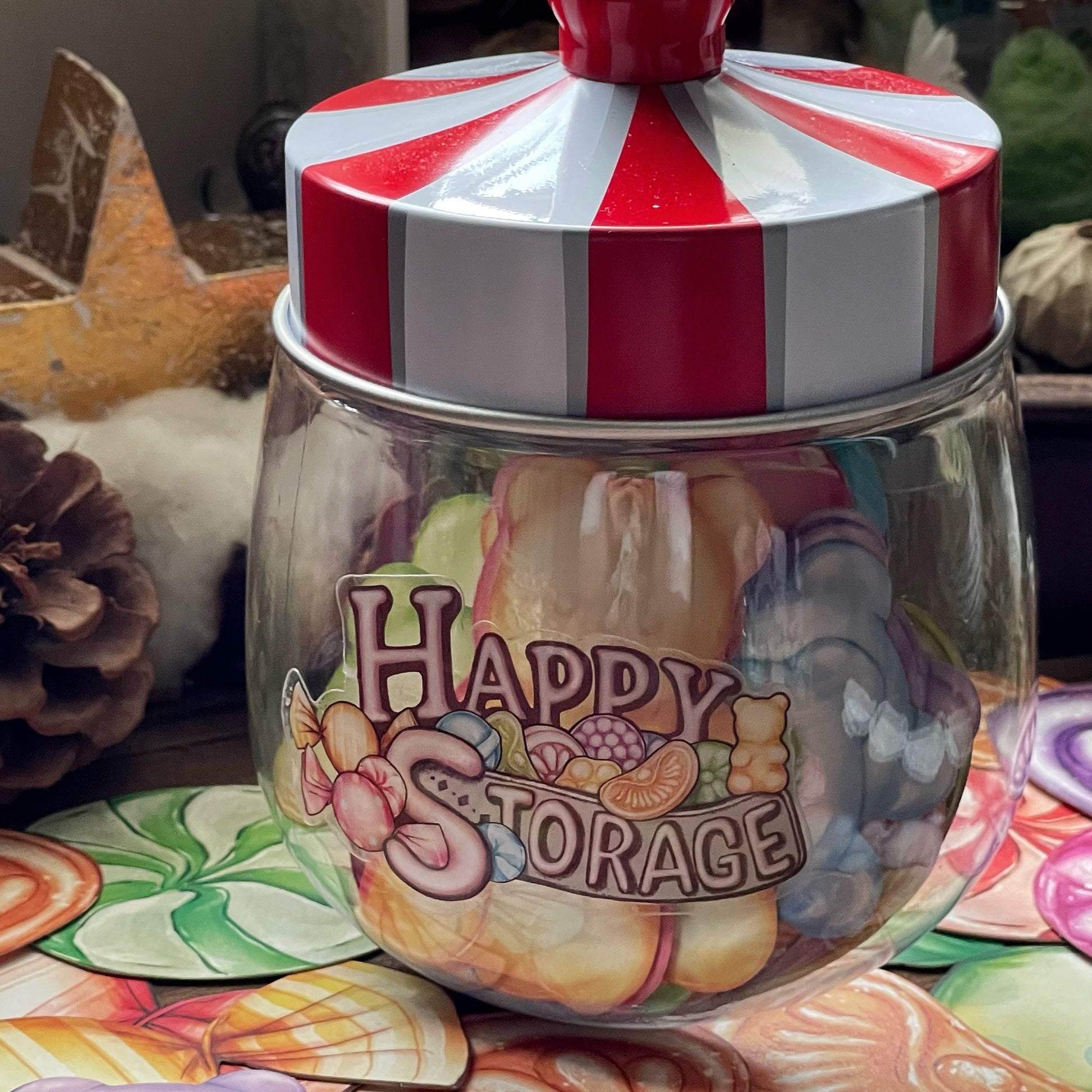 Happy storage jar and candy card