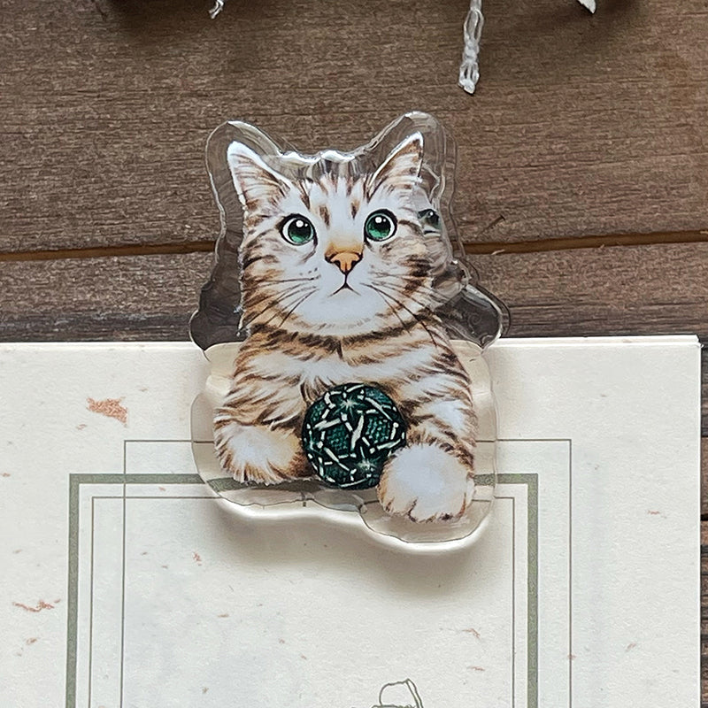 可愛貓咪 小花 雙面 滴膠 壓克力 手帳夾 限量預購 - YU'S WORLD STORE|小玉的貼貼世界