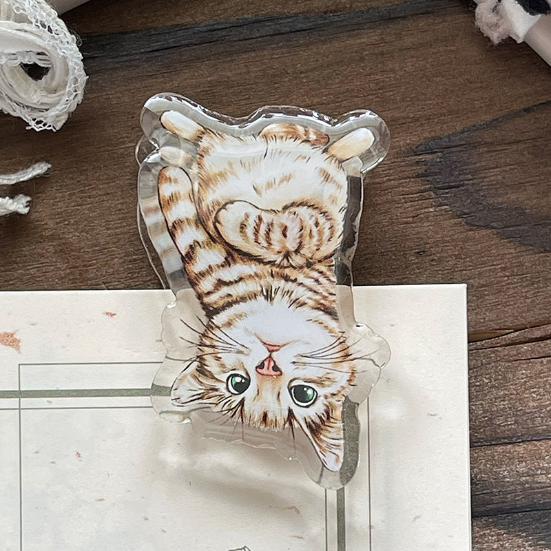 可愛貓咪 小花 雙面 滴膠 壓克力 手帳夾 限量預購 - YU'S WORLD STORE|小玉的貼貼世界