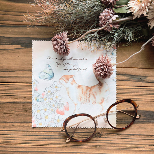 new / 花路貓-草莓花香 眼鏡布 - YU'S WORLD STORE|小玉的貼貼世界