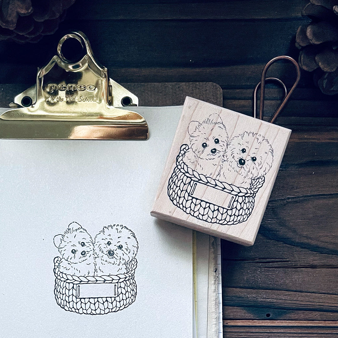 yusworld_no.183 Sweet puppy stamp-do do and friend