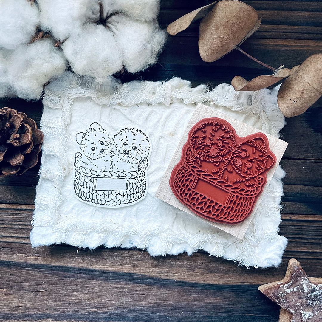 yusworld_no.183 Sweet puppy stamp-do do and friend