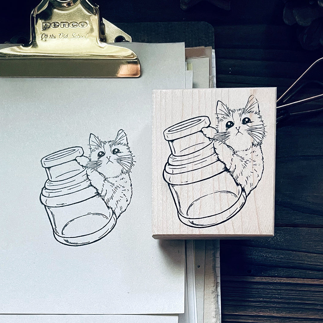 yusworld_no.185 Sweet kitten bottle stamp-Meow