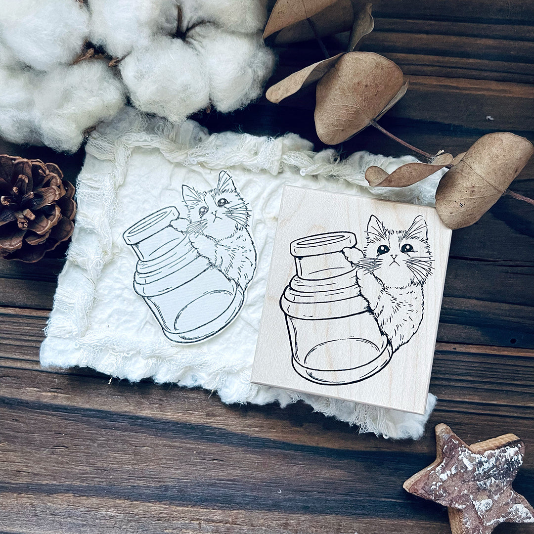 yusworld_no.185 Sweet kitten bottle stamp-Meow