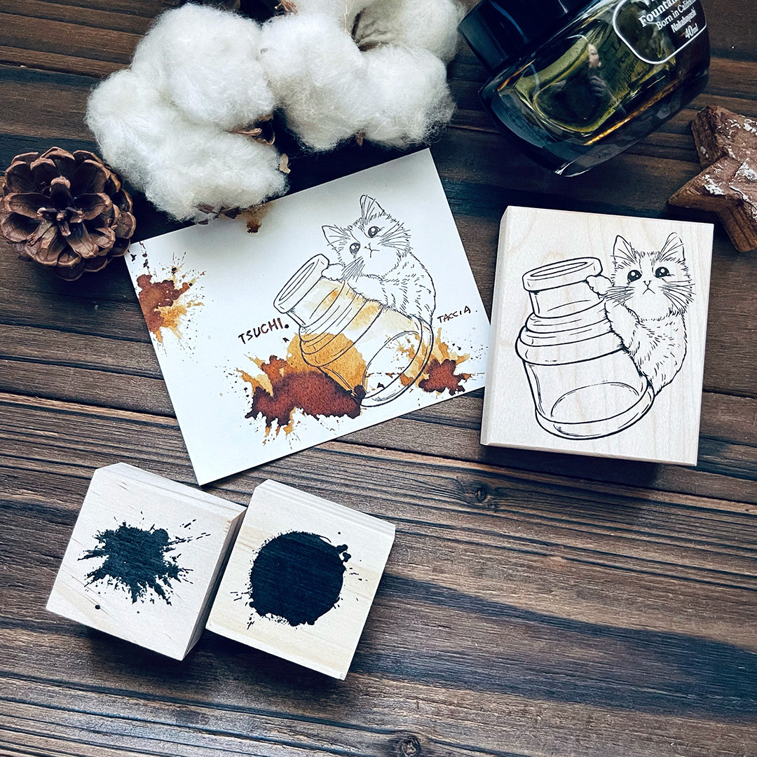 yusworld_no.185 Sweet kitten bottle stamp-Meow