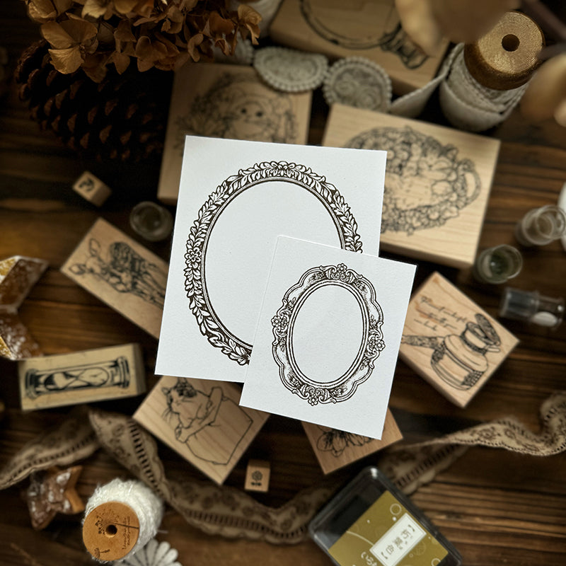 new / no.210 維多利亞畫框-小圓框 / 木製印章 12月中出貨 - YU'S WORLD STORE|小玉的貼貼世界