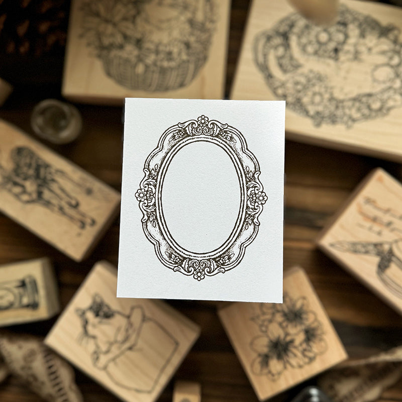 new / no.210 維多利亞畫框-小圓框 / 木製印章 12月中出貨 - YU'S WORLD STORE|小玉的貼貼世界