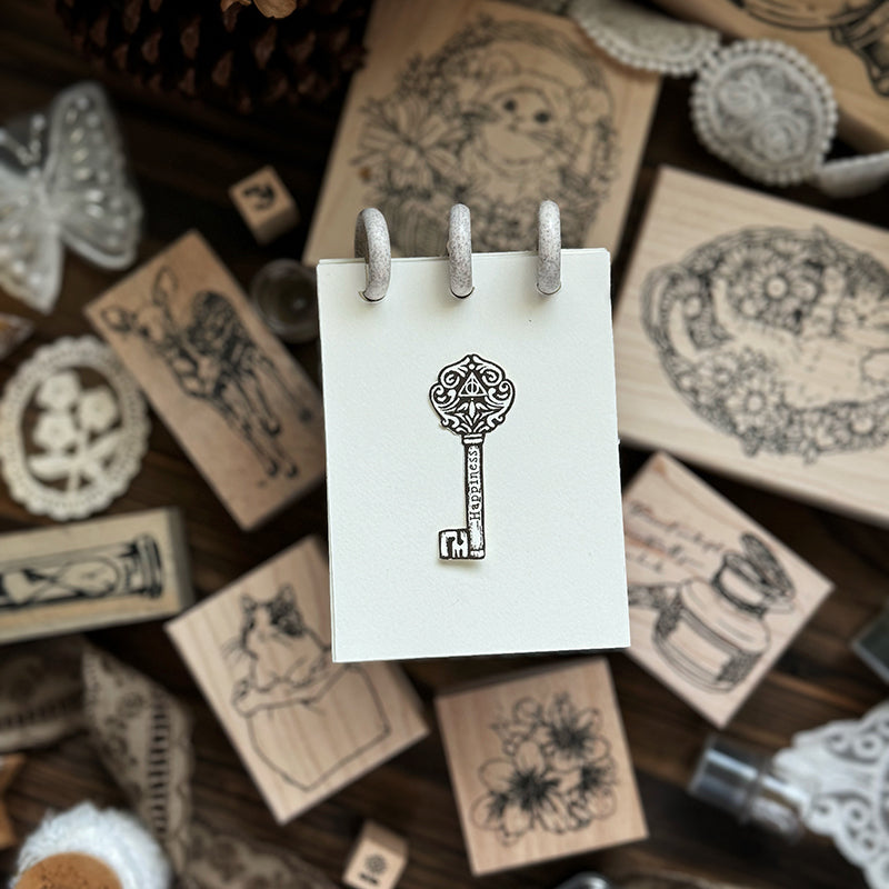 new / no.214 快樂鑰匙 / 木製印章 12月中出貨 - YU'S WORLD STORE|小玉的貼貼世界