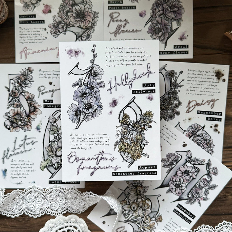 yusworld_12 months flower_sticker