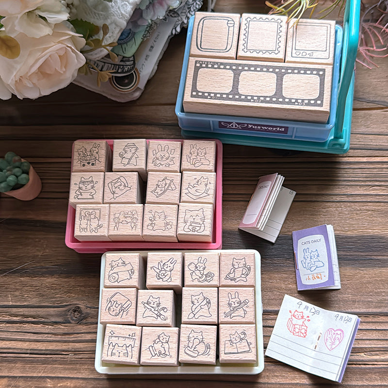 new / 《喀嚓 ka cha》 印章組 Stamp Frame Set - YU'S WORLD STORE|小玉的貼貼世界