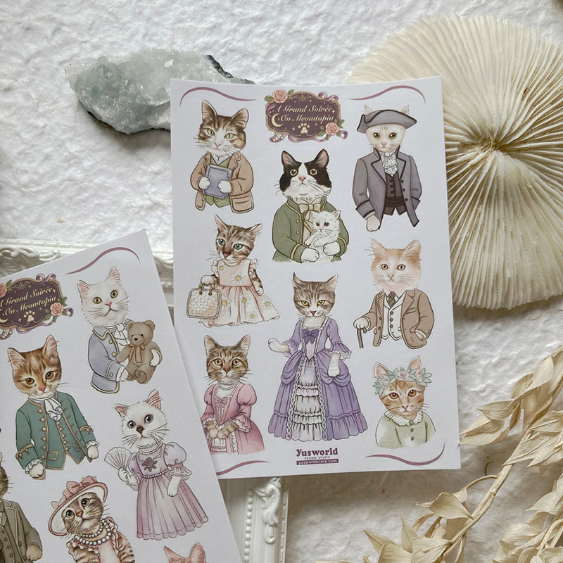 new《貓星球的華麗晚宴|Meowtopiaの華やかな晩餐会|The Grand Soirée in Meowtopia 》轉印貼紙|Transfer Sticker - YU'S WORLD STORE|小玉的貼貼世界