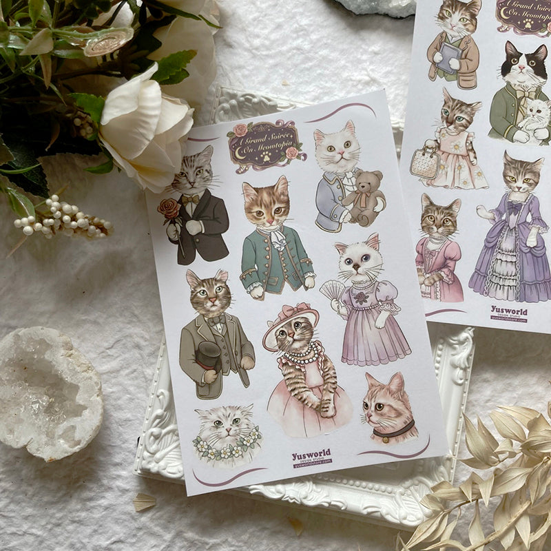 new《貓星球的華麗晚宴|Meowtopiaの華やかな晩餐会|The Grand Soirée in Meowtopia 》轉印貼紙|Transfer Sticker - YU'S WORLD STORE|小玉的貼貼世界