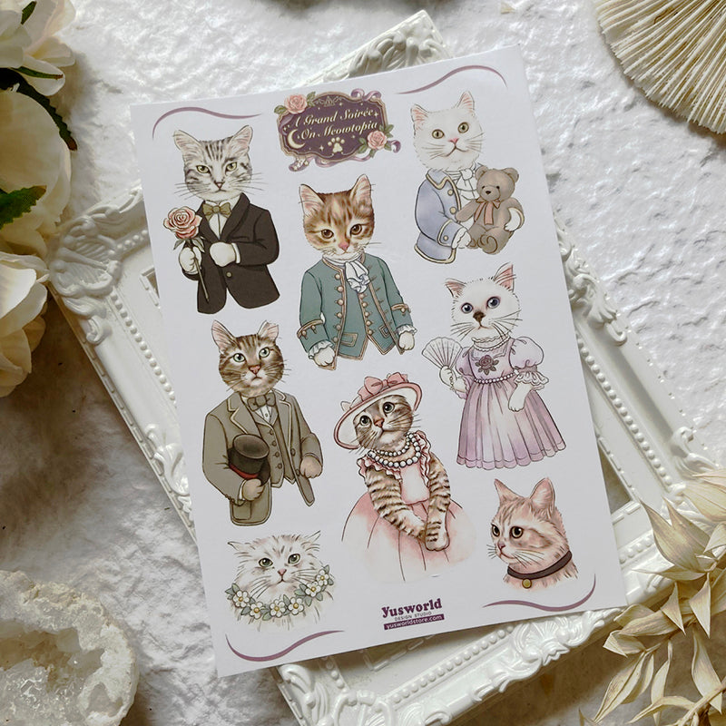 new《貓星球的華麗晚宴|Meowtopiaの華やかな晩餐会|The Grand Soirée in Meowtopia 》轉印貼紙|Transfer Sticker - YU'S WORLD STORE|小玉的貼貼世界