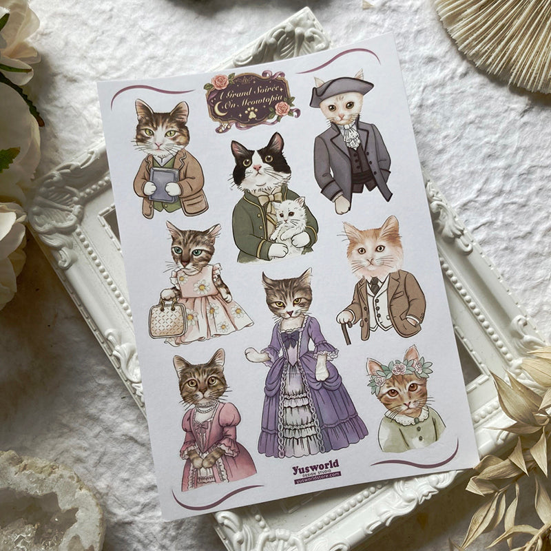 new《貓星球的華麗晚宴|Meowtopiaの華やかな晩餐会|The Grand Soirée in Meowtopia 》轉印貼紙|Transfer Sticker - YU'S WORLD STORE|小玉的貼貼世界
