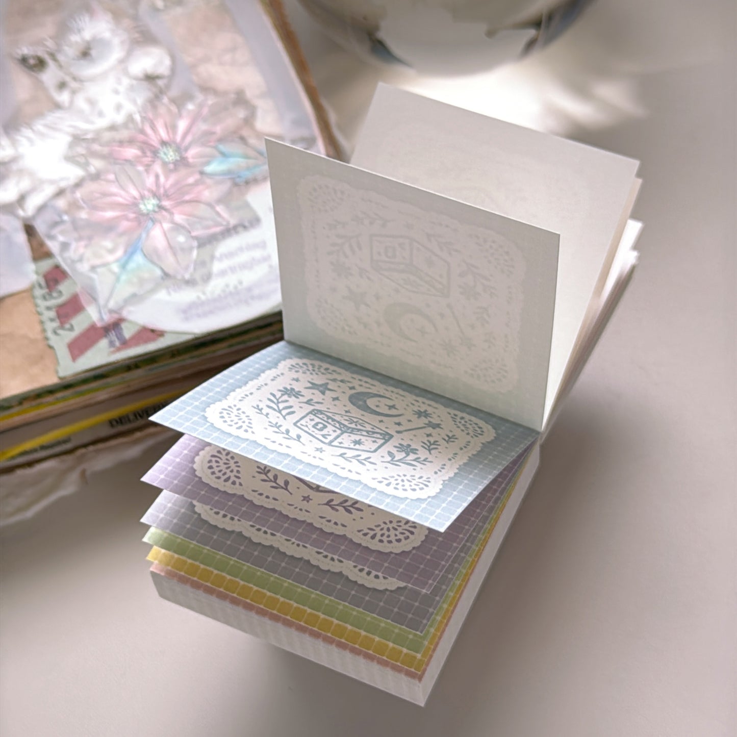 new / 蕾絲色票便箋 / 10種顏色 / Pastel Lace Swatch Notes - YU'S WORLD STORE|小玉的貼貼世界