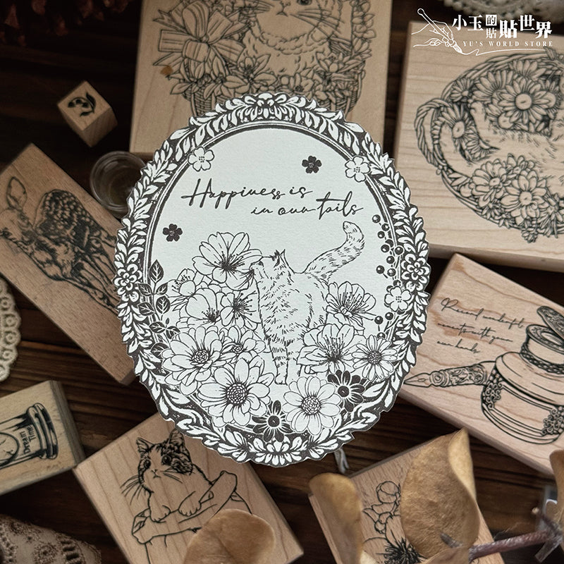 new / no.224 甜蜜花園-花花F /木製印章 12月中出貨 - YU'S WORLD STORE|小玉的貼貼世界