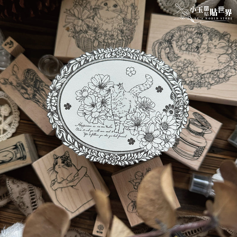 new / no.224 甜蜜花園-花花F /木製印章 12月中出貨 - YU'S WORLD STORE|小玉的貼貼世界