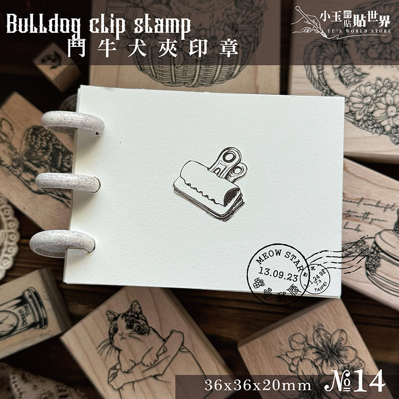 new / no.14 鬥牛犬夾 手繪復古 木製印章 復刻 12中出貨 - YU'S WORLD STORE|小玉的貼貼世界