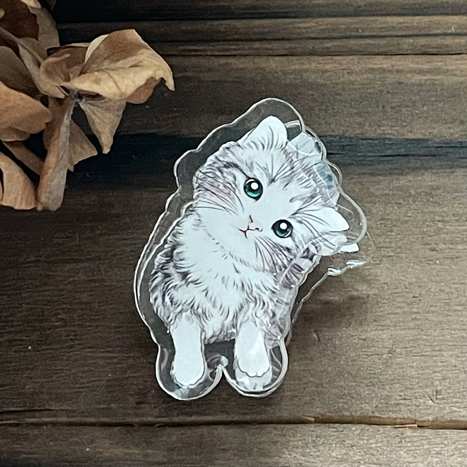 可愛貓咪 小花 雙面 滴膠 壓克力 手帳夾 限量預購 - YU'S WORLD STORE|小玉的貼貼世界