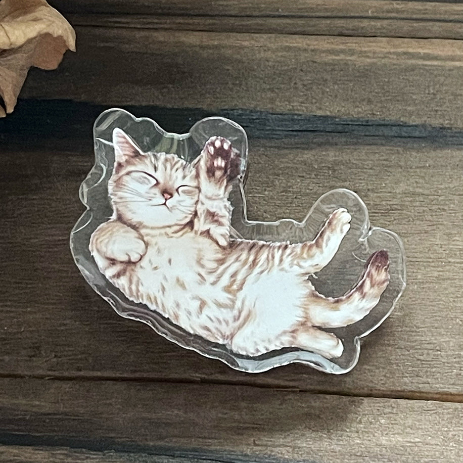 可愛貓咪 小花 雙面 滴膠 壓克力 手帳夾 限量預購 - YU'S WORLD STORE|小玉的貼貼世界