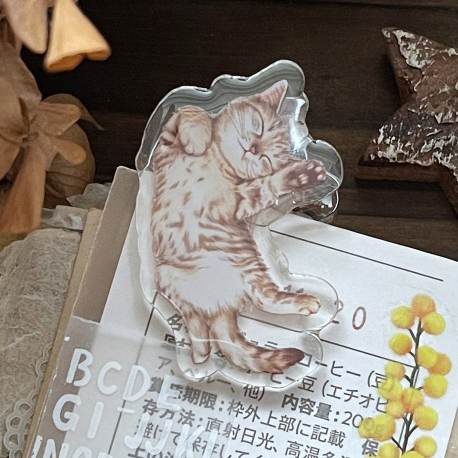 可愛貓咪 小花 雙面 滴膠 壓克力 手帳夾 - YU'S WORLD STORE|小玉的貼貼世界
