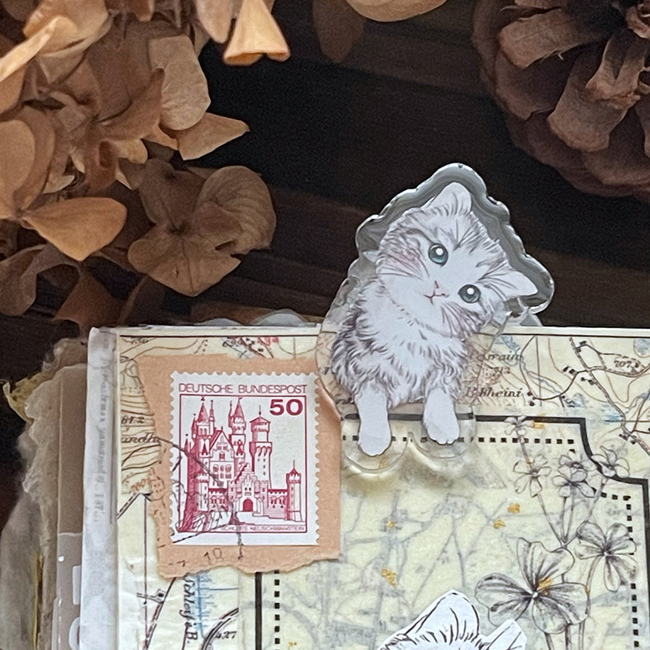 可愛貓咪 小花 雙面 滴膠 壓克力 手帳夾 - YU'S WORLD STORE|小玉的貼貼世界