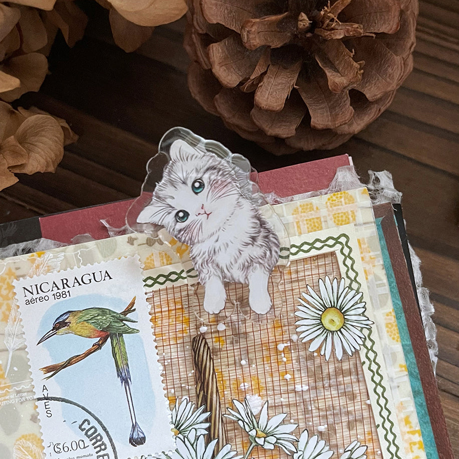 可愛貓咪 小花 雙面 滴膠 壓克力 手帳夾 - YU'S WORLD STORE|小玉的貼貼世界