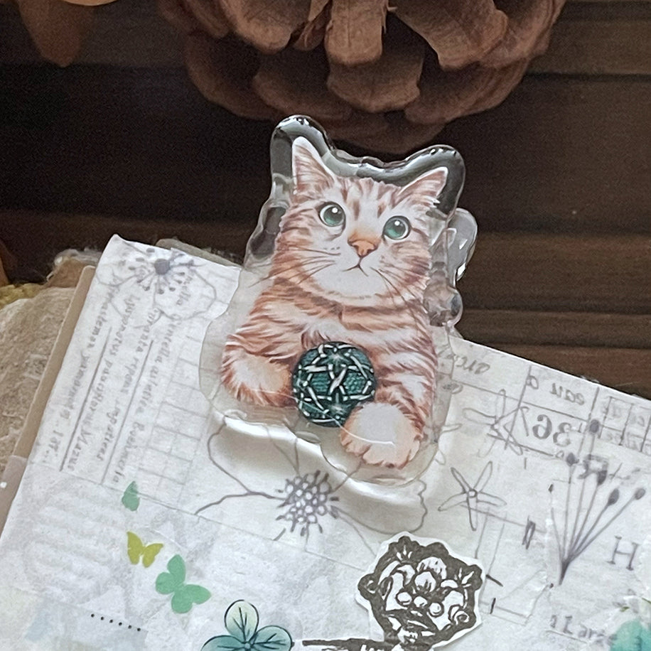 可愛貓咪 小花 雙面 滴膠 壓克力 手帳夾 - YU'S WORLD STORE|小玉的貼貼世界