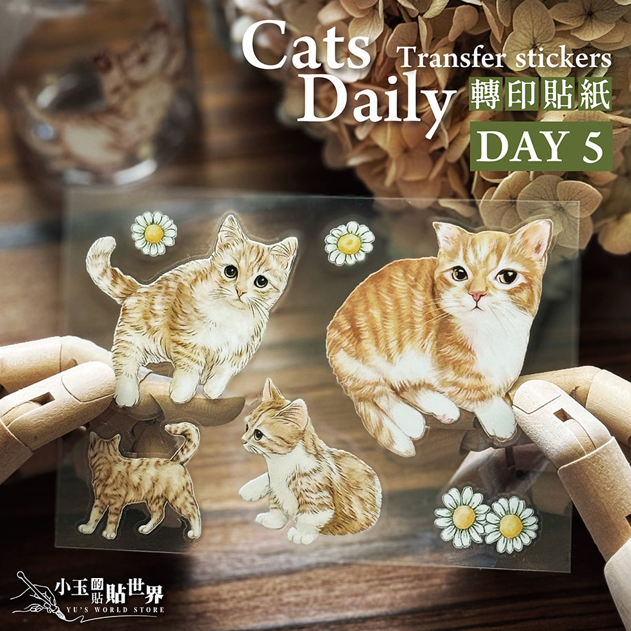 喵咪日常 Cats Daily 乾式轉印貼紙 / 水壺貼紙 / 感壓貼紙 - YU'S WORLD STORE|小玉的貼貼世界