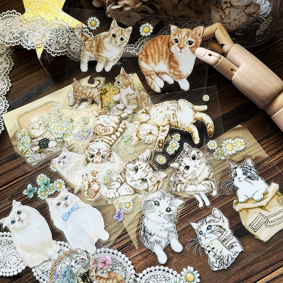 Cats Daily Transfer Sticker 乾式轉印貼紙 - YU'S WORLD STORE|小玉的貼貼世界