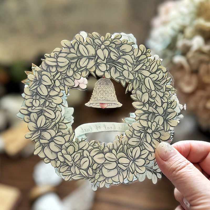 雙面花環割型卡片套組/聖誕花圈/拼貼素材 - YU'S WORLD STORE|小玉的貼貼世界