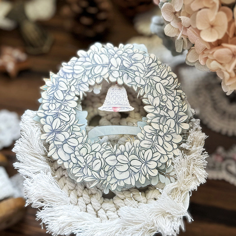 雙面花環割型卡片套組/聖誕花圈/拼貼素材 - YU'S WORLD STORE|小玉的貼貼世界