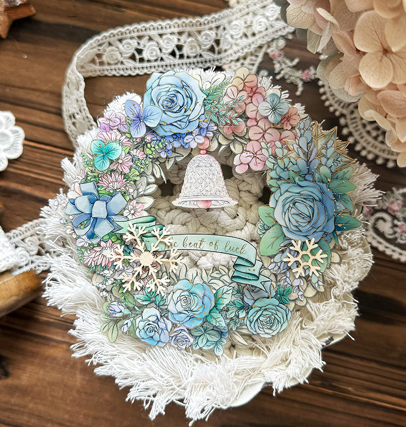 雙面花環割型卡片套組/聖誕花圈/拼貼素材 - YU'S WORLD STORE|小玉的貼貼世界