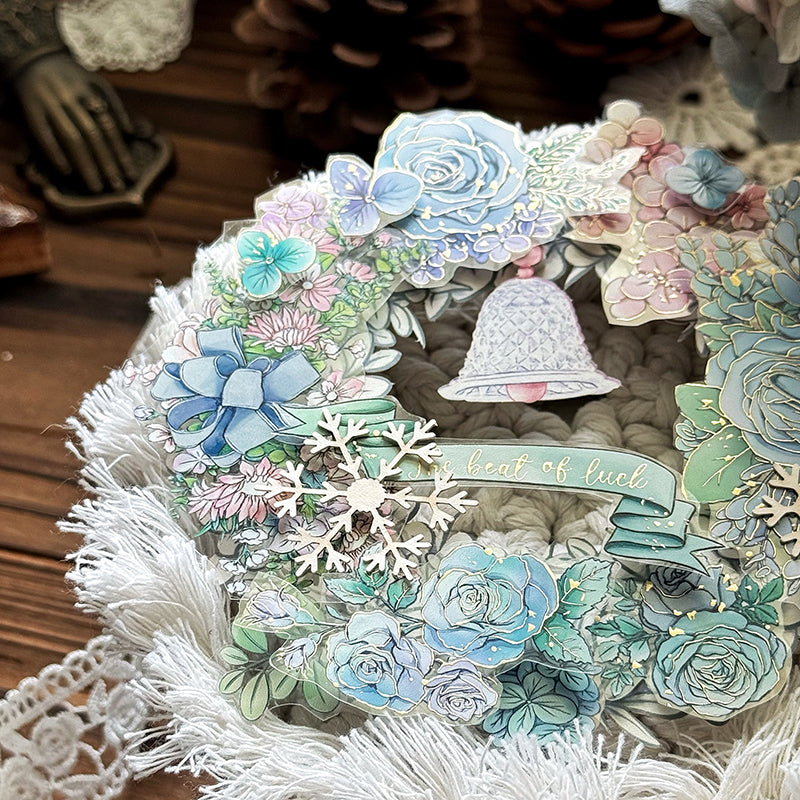 雙面花環割型卡片套組/聖誕花圈/拼貼素材 - YU'S WORLD STORE|小玉的貼貼世界