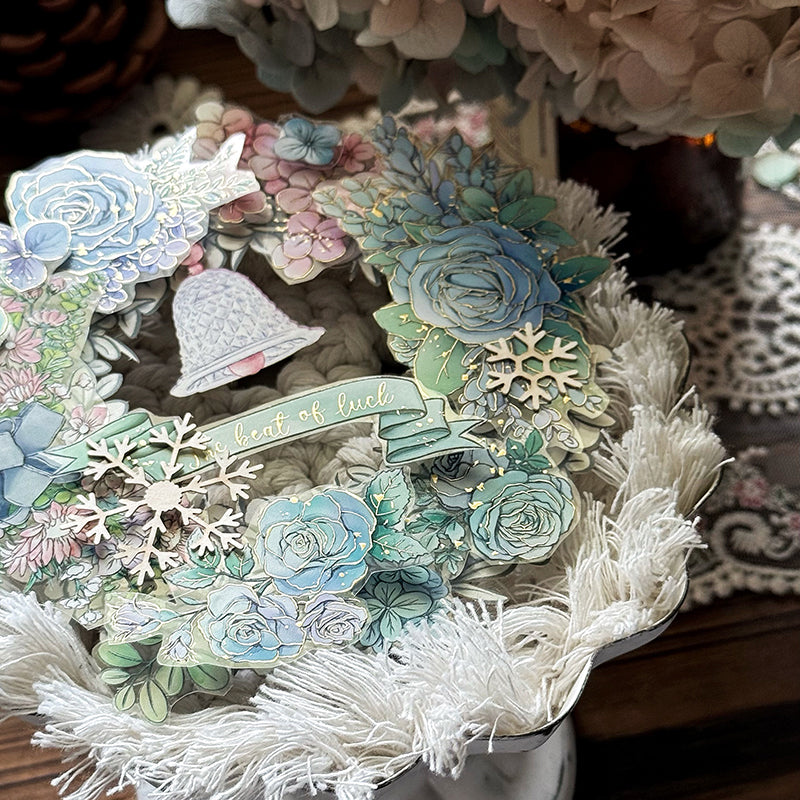 雙面花環割型卡片套組/聖誕花圈/拼貼素材 - YU'S WORLD STORE|小玉的貼貼世界