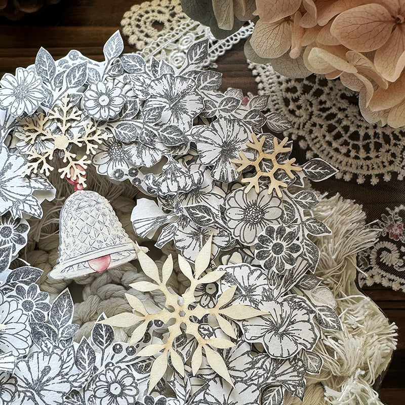 雙面花環割型卡片套組/聖誕花圈/拼貼素材 - YU'S WORLD STORE|小玉的貼貼世界